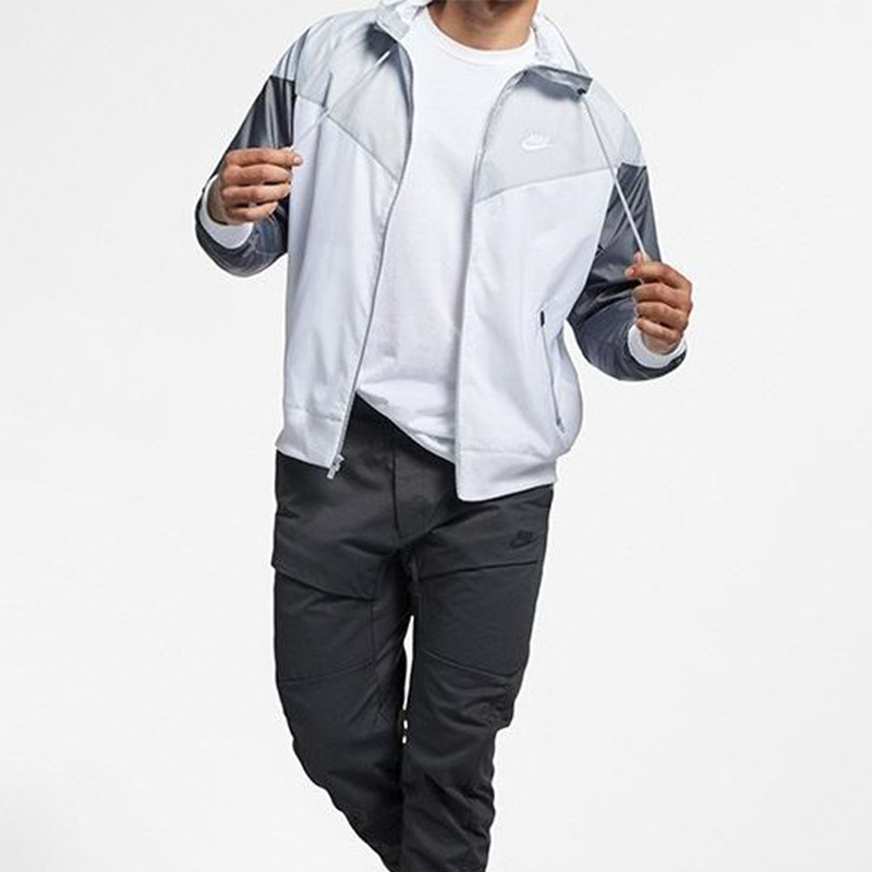 Nike Outdoor Windbreaker Jacket in Grey and White Colorblock Design AR2192-100 圖 6