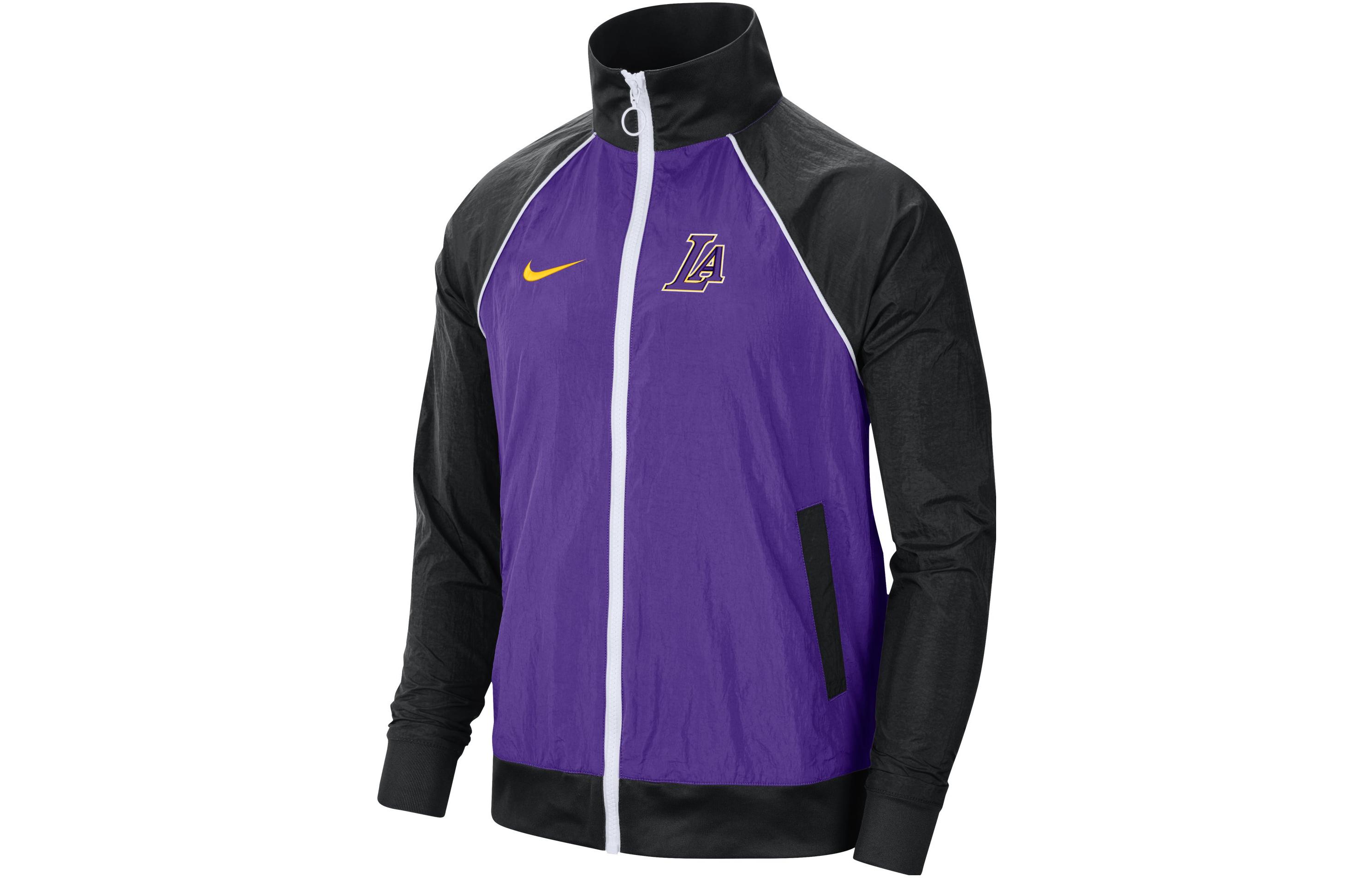 Nike OUTLETS Logo Print Colorblock Jacket Purple Long Sleeve Jacket DD3673-504
