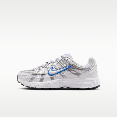 (Youth) Nike P-6000 Running Shoes White/Blue Crystal/Metallic Silver/White II6084-100