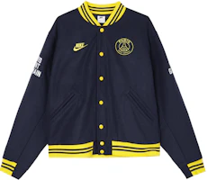 Nike Paris Saint-Germain Authentic Letterman Jacket Navy Blue FQ7803-410 Nike Paris Saint-Germain Authentic Letterman Jacket Navy Blue FQ7803-410