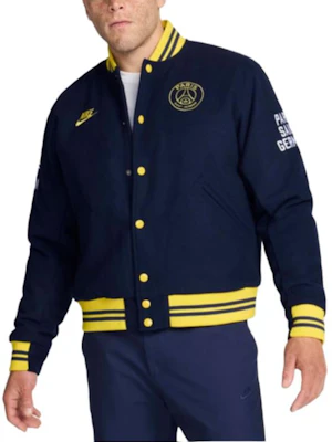 Nike 巴黎聖日耳曼真品棒球外套 海軍藍 FQ7803-410 Shop Nike 巴黎聖日耳曼真品棒球外套 海軍藍 FQ7803-410