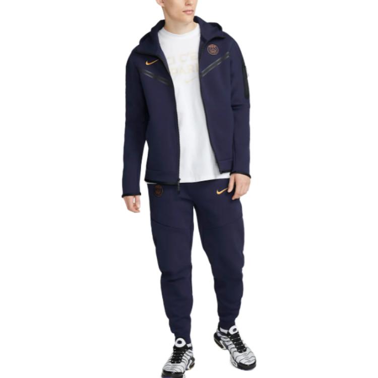 Shop Nike Paris Saint-Germain Jaket Hoodie Logo Bordir Biru DV4827-498