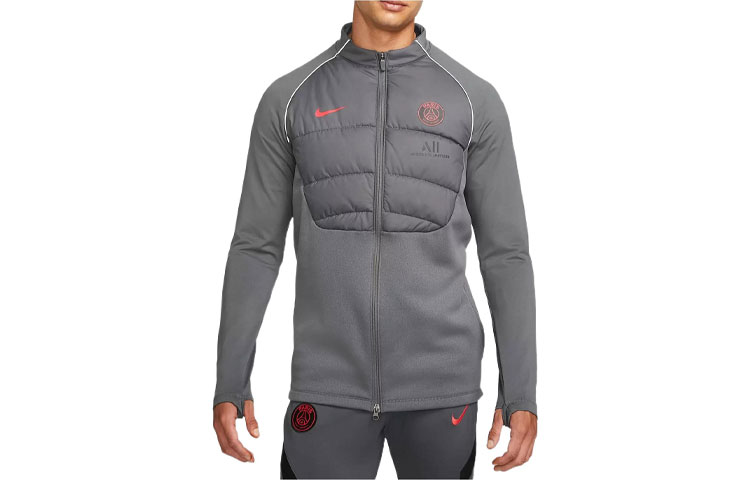 Nike PSG Solid Logo Print Jacket Grey Men’s DN4953-026