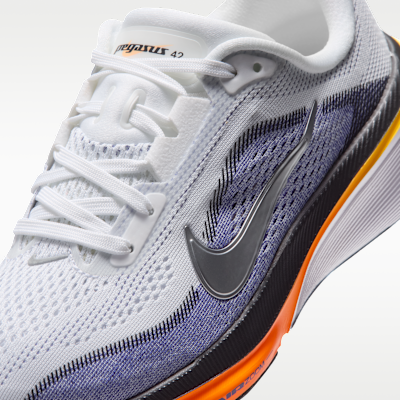 Sizing (JR) Nike Pegasus 42 Putih/Lapis/Jingga Total/Perak Metalik IH2306-100