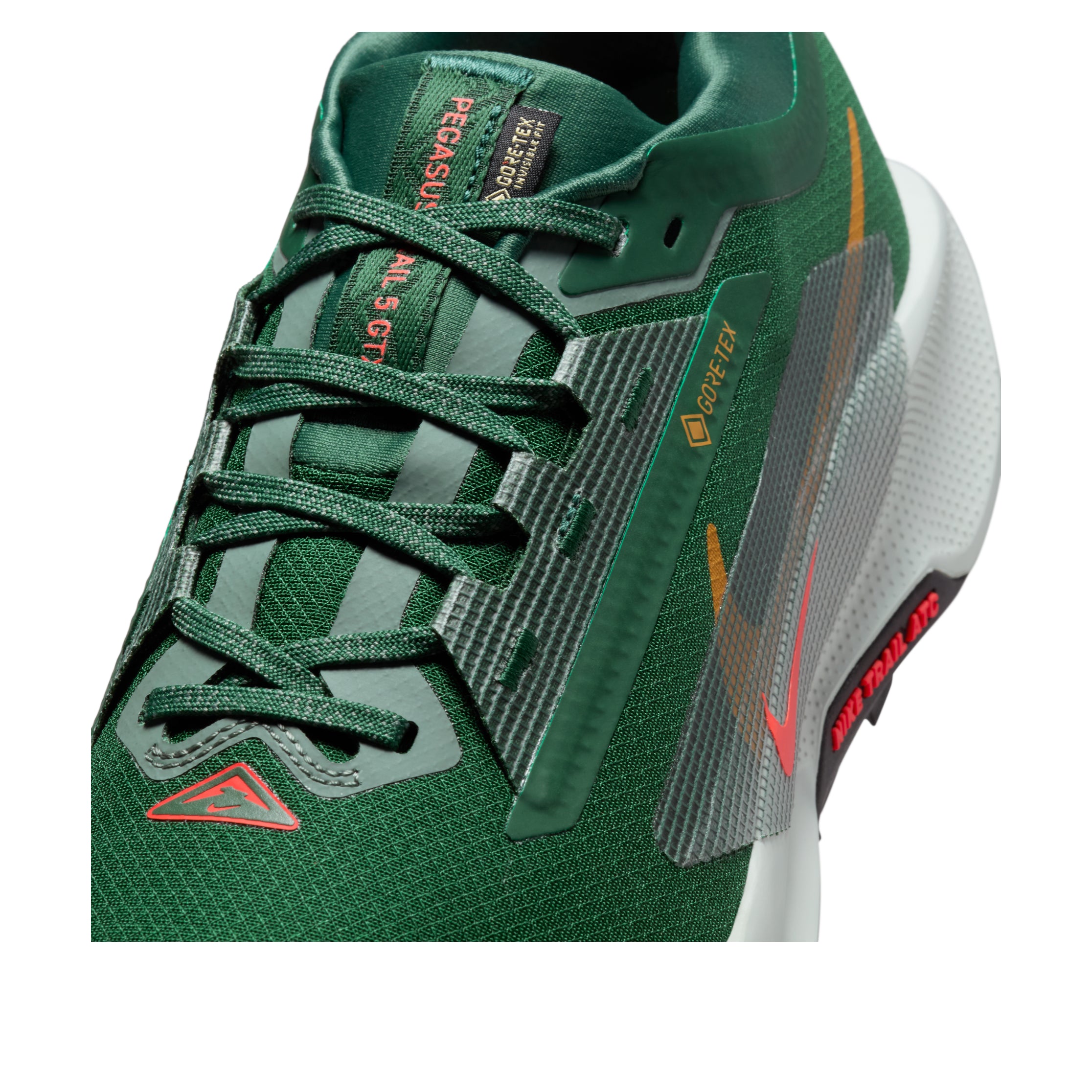 Details for Nike React Pegasus Trail 5 Gore-Tex Verde Arcilla Ocre Desierto Carmesí Brillante FQ0908-301