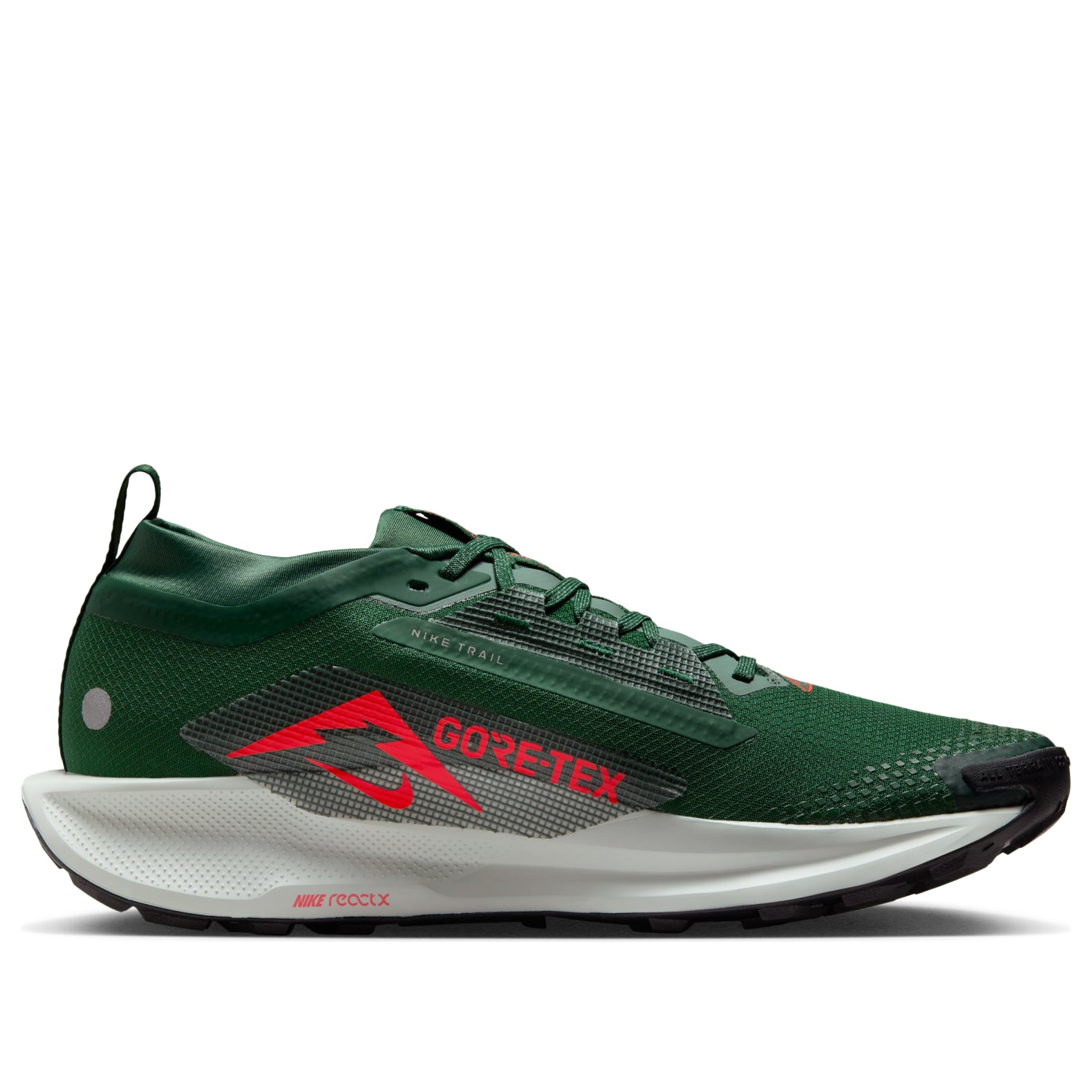 Sizing Nike React Pegasus Trail 5 Gore-Tex Verde Arcilla Ocre Desierto Carmesí Brillante FQ0908-301
