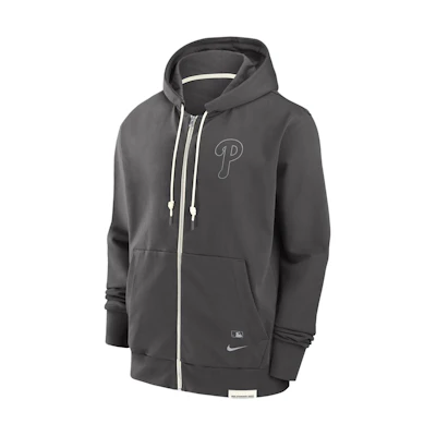 Nike Philadelphia Phillies Travel Player Logo Hoodie Gray Zip-Up Sweater 014Z03BGPP-N0K