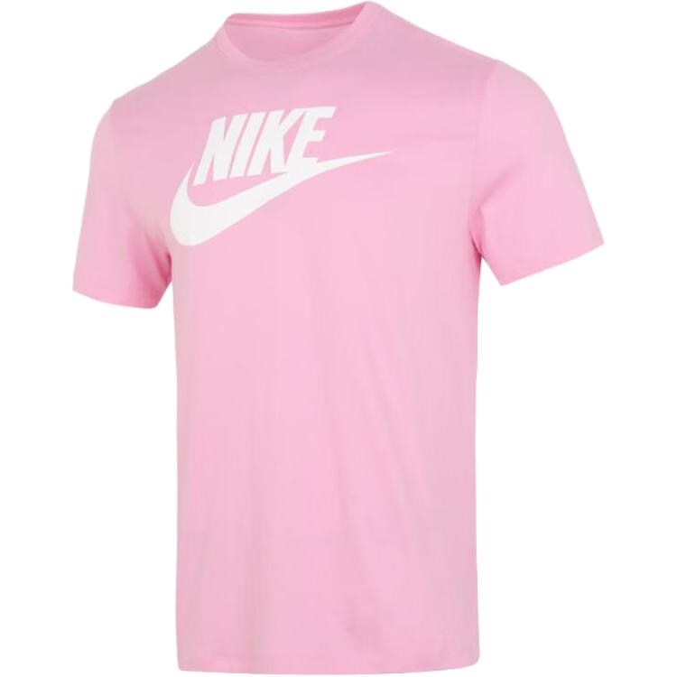 Nike Pink Graphic Print Logo Crewneck Casual Breathable T-Shirt. AR5005-624