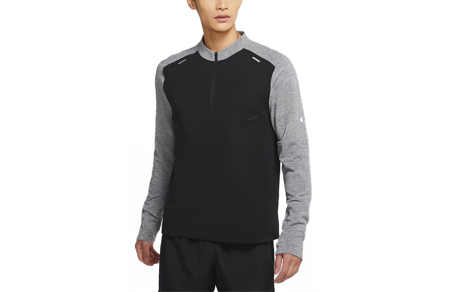 Nike Pinnacle Run Division Reflective Logo Black Long-Sleeve Running Sweatshirt DA0439-010