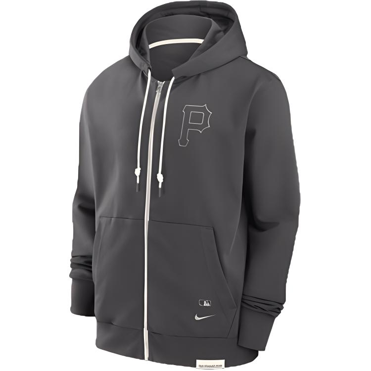 Nike Pittsburgh Pirates Gray Full-Zip Hoodie 014Z03BGPTB-N0K