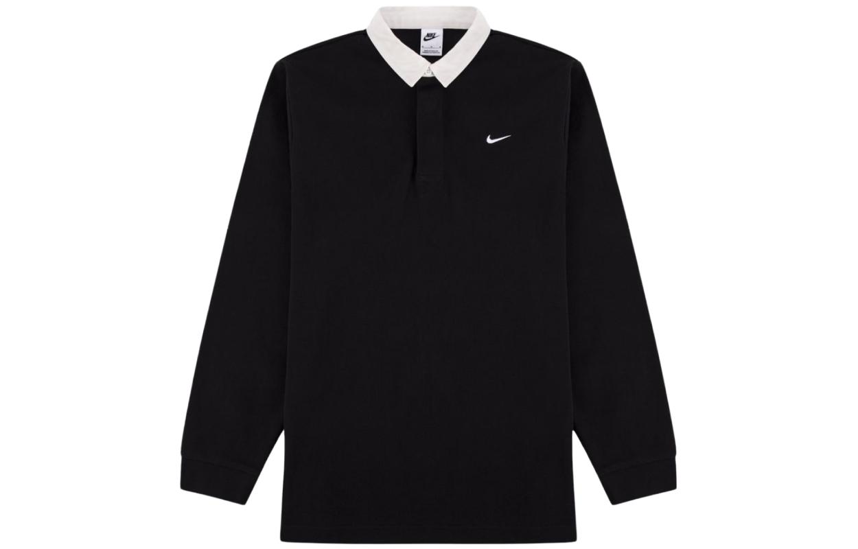 Nike Polo Patchwork Long Sleeve Sweatshirt Black DQ5222-010
