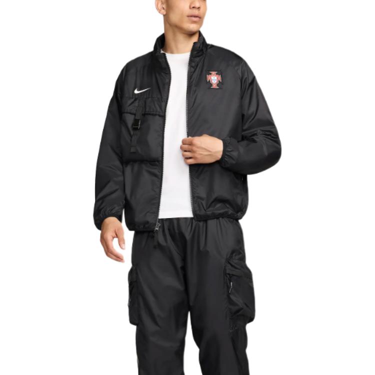 Shop 나이키 포르투갈 남성용 경량 통기성 내구성 집업 재킷 블랙 FZ8362-010