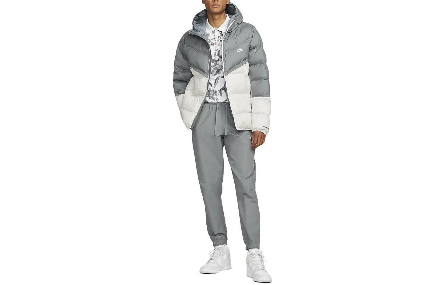 Buy 耐克Primaloft®灰色印花拉链连帽夹克 DR9605-084