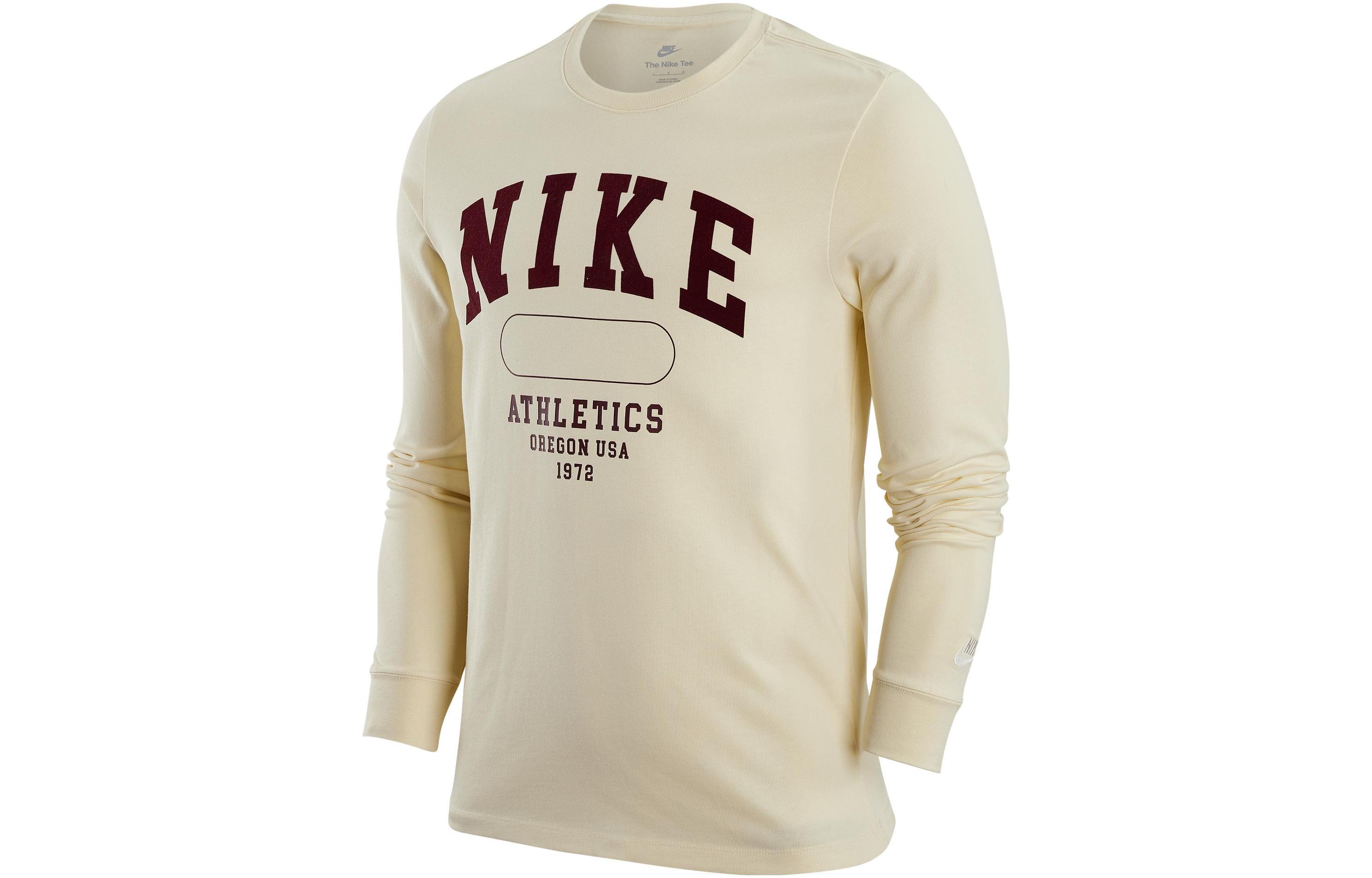 Nike Printed Casual Crewneck Long-Sleeve Tee Off-White FJ1173-113