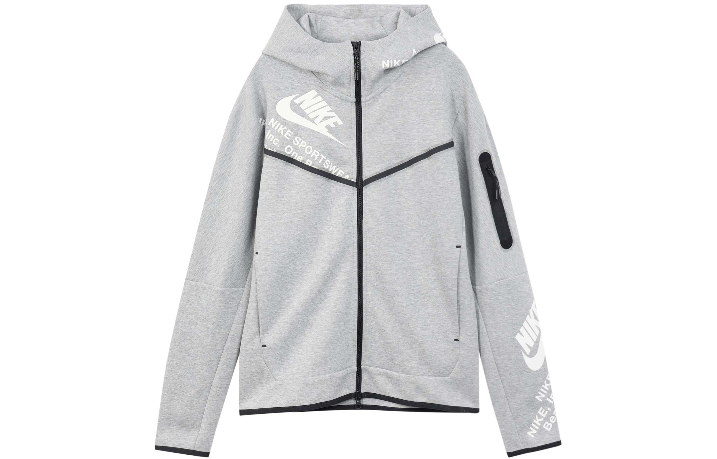 Nike Printed Full-Zip Hoodie Jacket for Men - Gray - Perfect Gift for Him DM6475-063