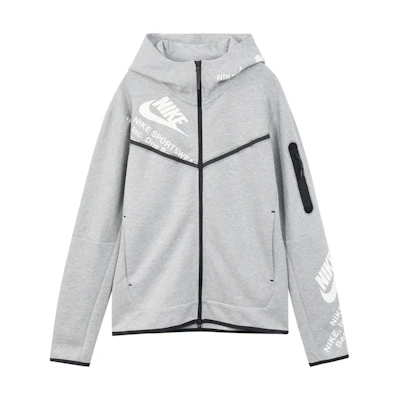 Nike Printed Full-Zip Hoodie Jacket for Men - Gray - Perfect Gift for Him DM6475-063