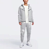 Shop Nike Printed Full-Zip Hoodie Jacket for Men - Gray - Perfect Gift for Him DM6475-063