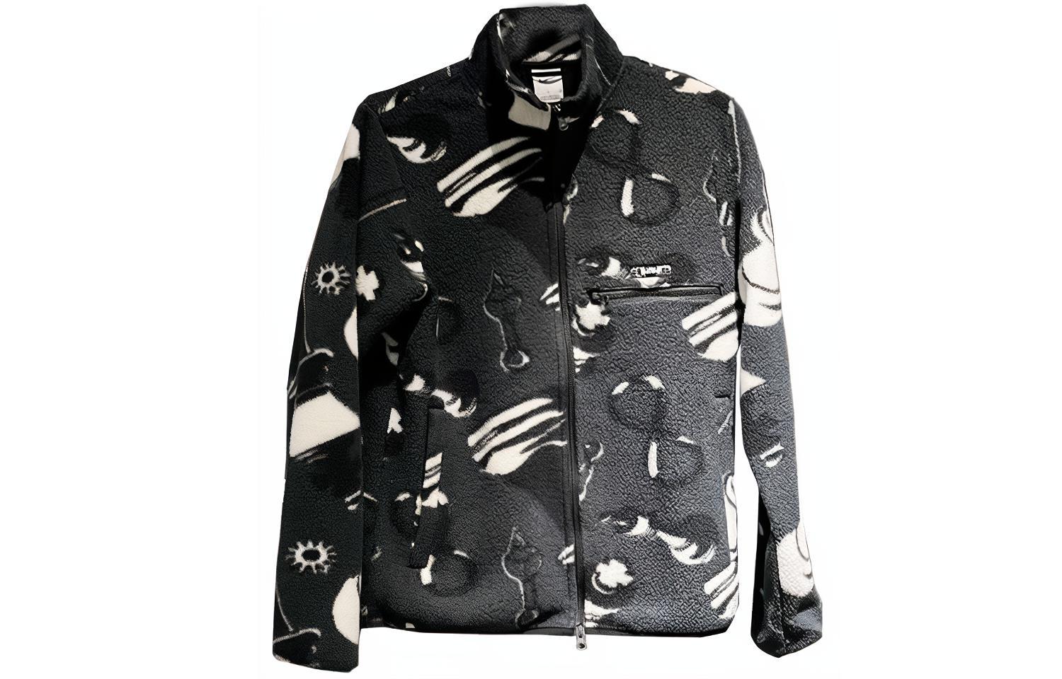 Nike Printed Zip-Up Stand Collar Jacket Black DQ6127-070