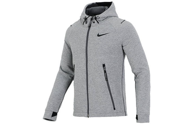 Nike Pro Therma-FIT Full-Zip Knit Training Hoodie Jacket Grey DD1879-068