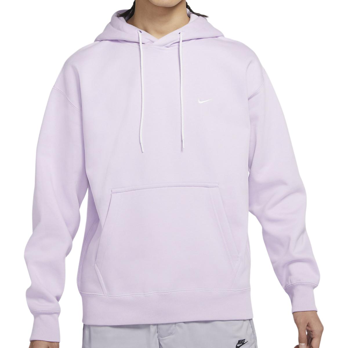 Nike Purple Loose Fit Hoodie with Small Logo Long Sleeve Pullover CV0552-530