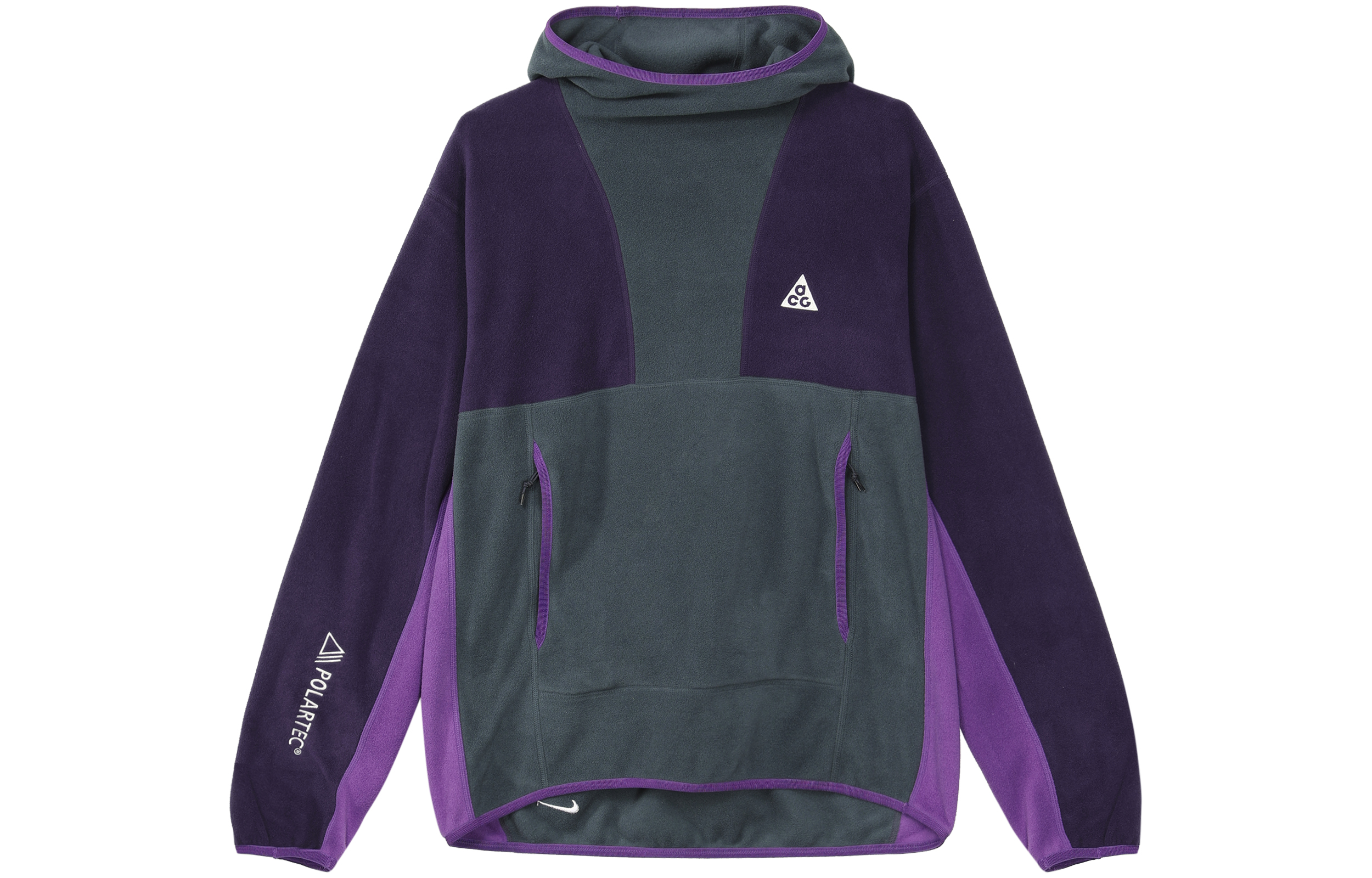Nike Purple Patchwork Embroidered Casual Loose-Fit Hoodie FN0371-328