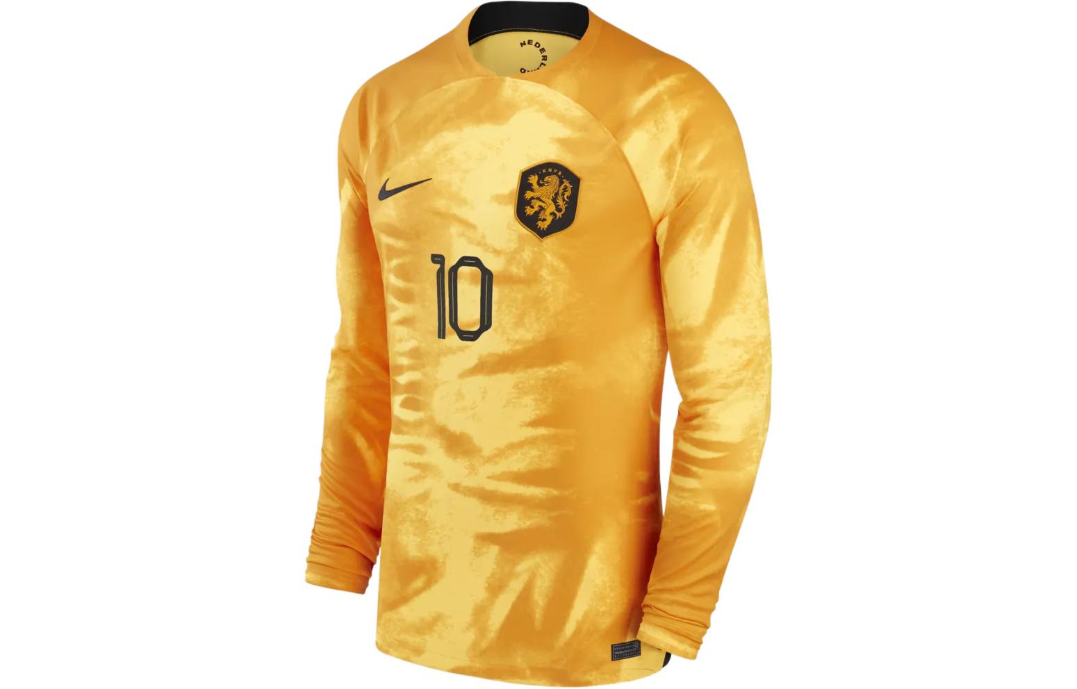 Buy Nike Qatar World Cup Netherlands Home Jersey #10 Depay Orange Long Sleeve FN5131710-NED
