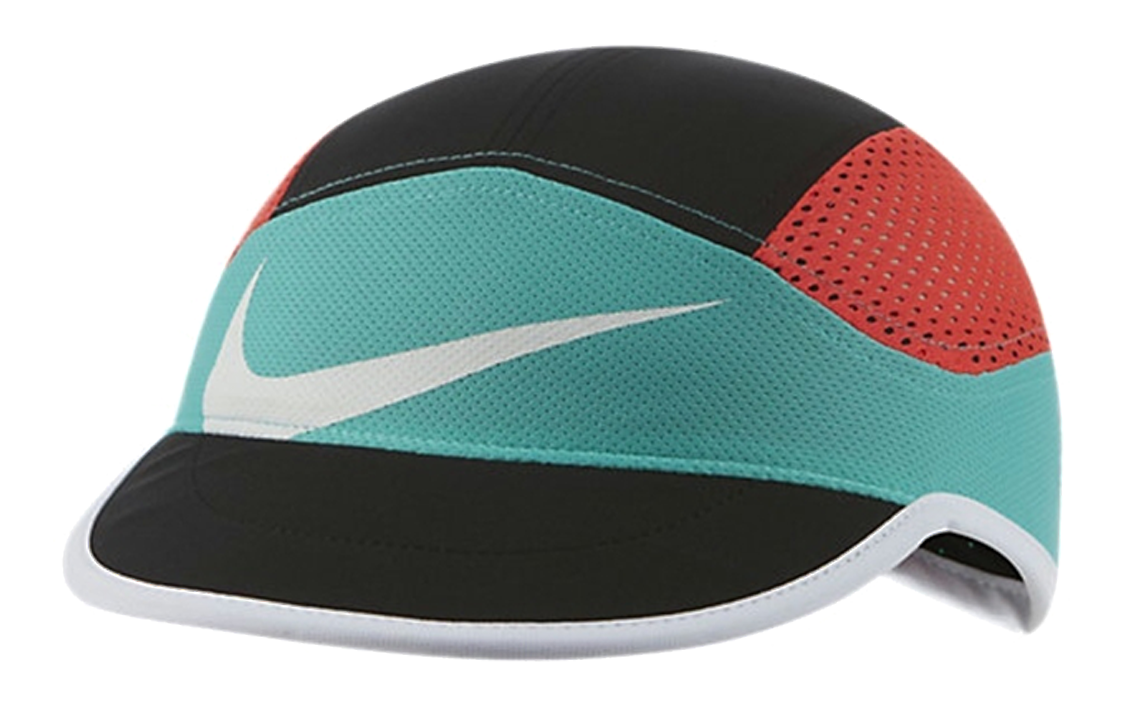 Nike Quick-Dry Foldable Cap Black/Red/Green Unisex Baseball Hat CW6070-011