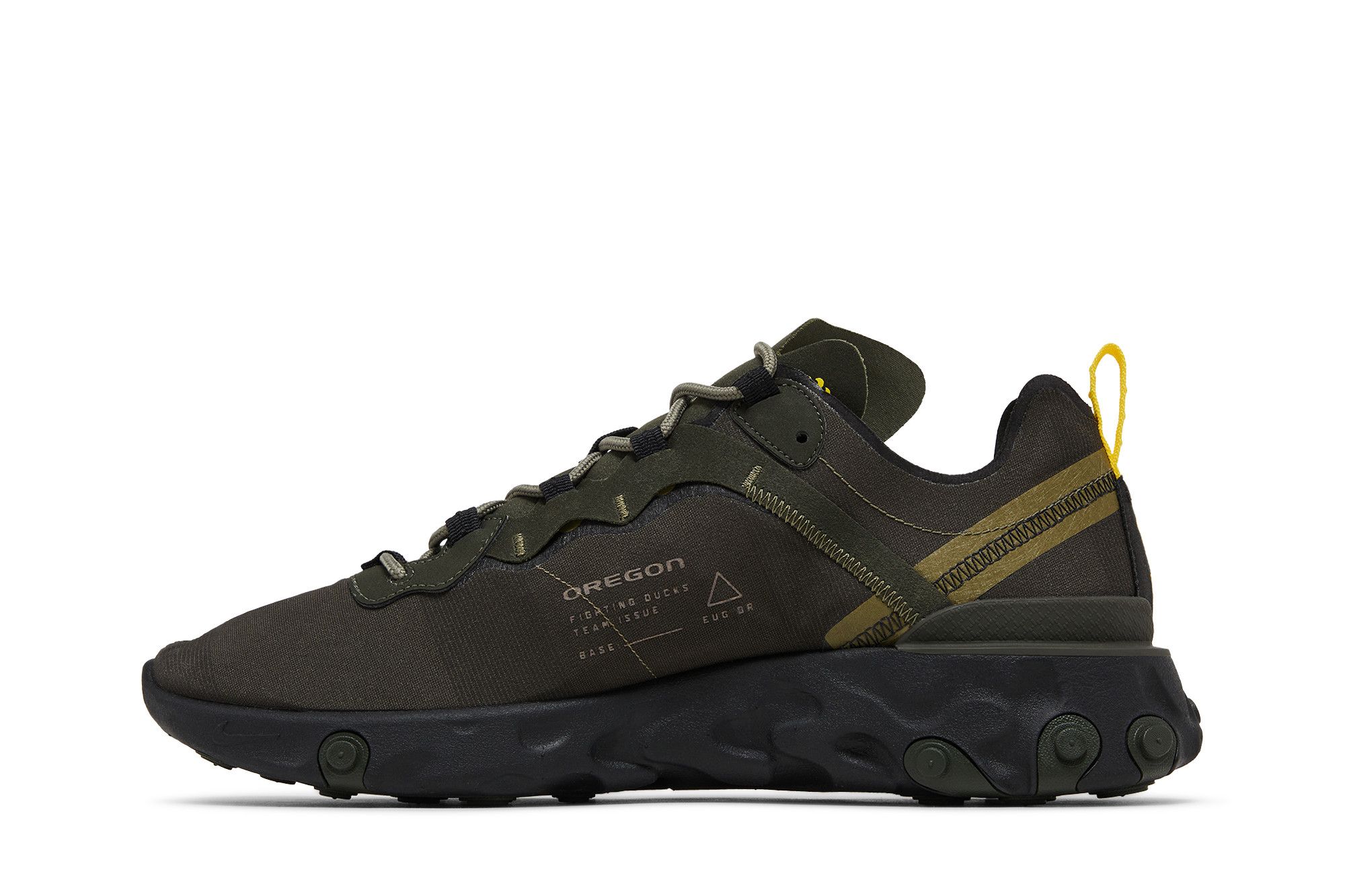 Lookbook Nike React Element 55 'Oregon Ducks' Lelaki Wanita Kasut Sukan CK4797-300