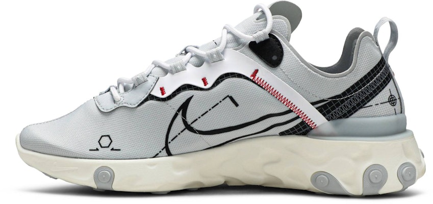 Nike React Element 55 百搭舒適簡約 減震耐磨 低幫 跑步鞋 男款 灰色 Lookbook Nike React Element 55 百搭舒適簡約 減震耐磨 低幫 跑步鞋 男款 灰色