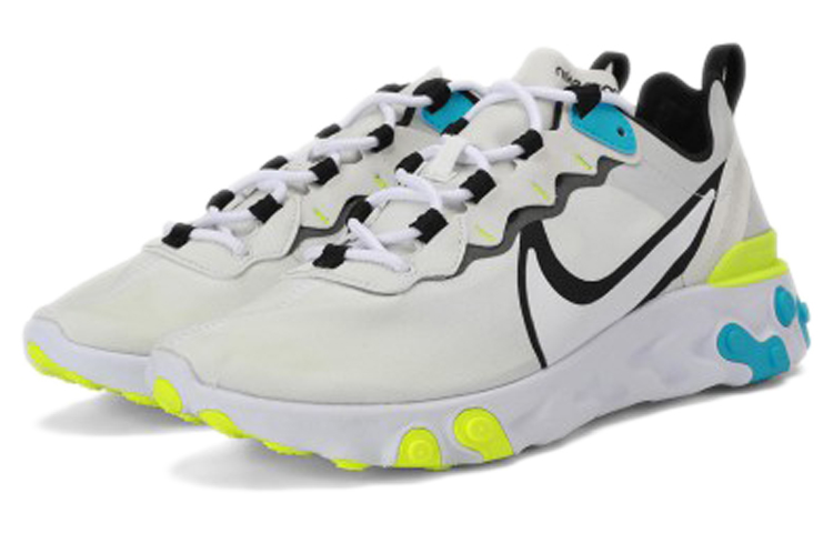 Shop Nike React Element 55 ''Bianco Blu Fury Volt'' CZ8652-104