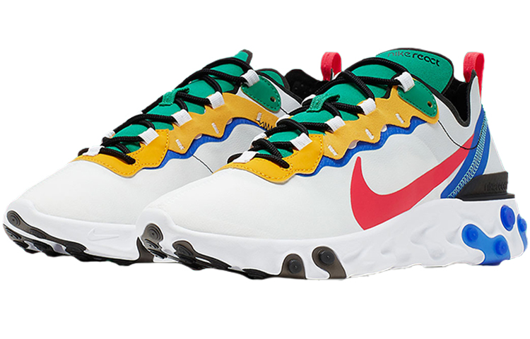 Lookbook 나이키 리액트 엘리먼트 55 '화이트 골드 블루 그린' CK2955-161
