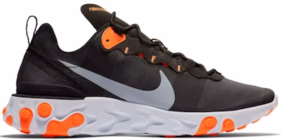 Nike React Element 55 Black Cool Grey Total Orange BQ6166-006 Nike React Element 55 Black Cool Grey Total Orange BQ6166-006
