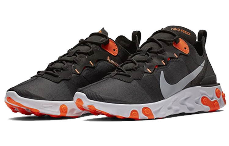 Lookbook Nike React Element 55 Negro Gris Cool Naranja Total BQ6166-006