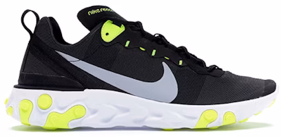 Nike React Element 55 Black Wolf Grey Volt BQ6166-001 Nike React Element 55 Black Wolf Grey Volt BQ6166-001