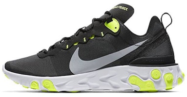 Nike React Element 55 Black Wolf Grey Volt BQ6166-001 Nike React Element 55 Black Wolf Grey Volt BQ6166-001