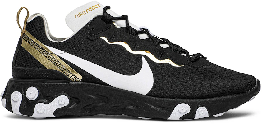Buy Nike React Element 55 SE Black Metallic Gold CT1590 001 Novelship