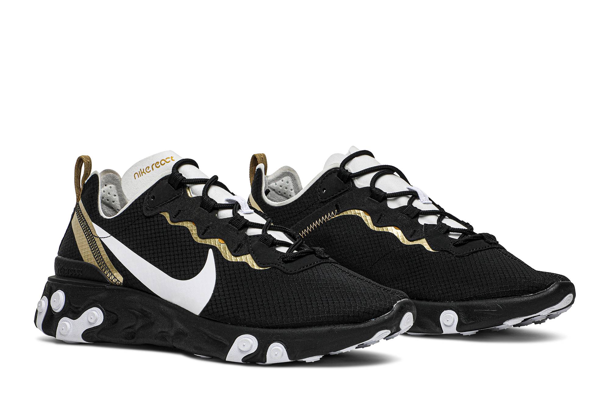 black and gold nike react