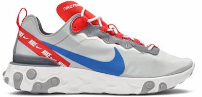 Nike React Element 55 Wolf Grey Game Royal Habanero Red CD7340-001 Nike React Element 55 Wolf Grey Game Royal Habanero Red CD7340-001