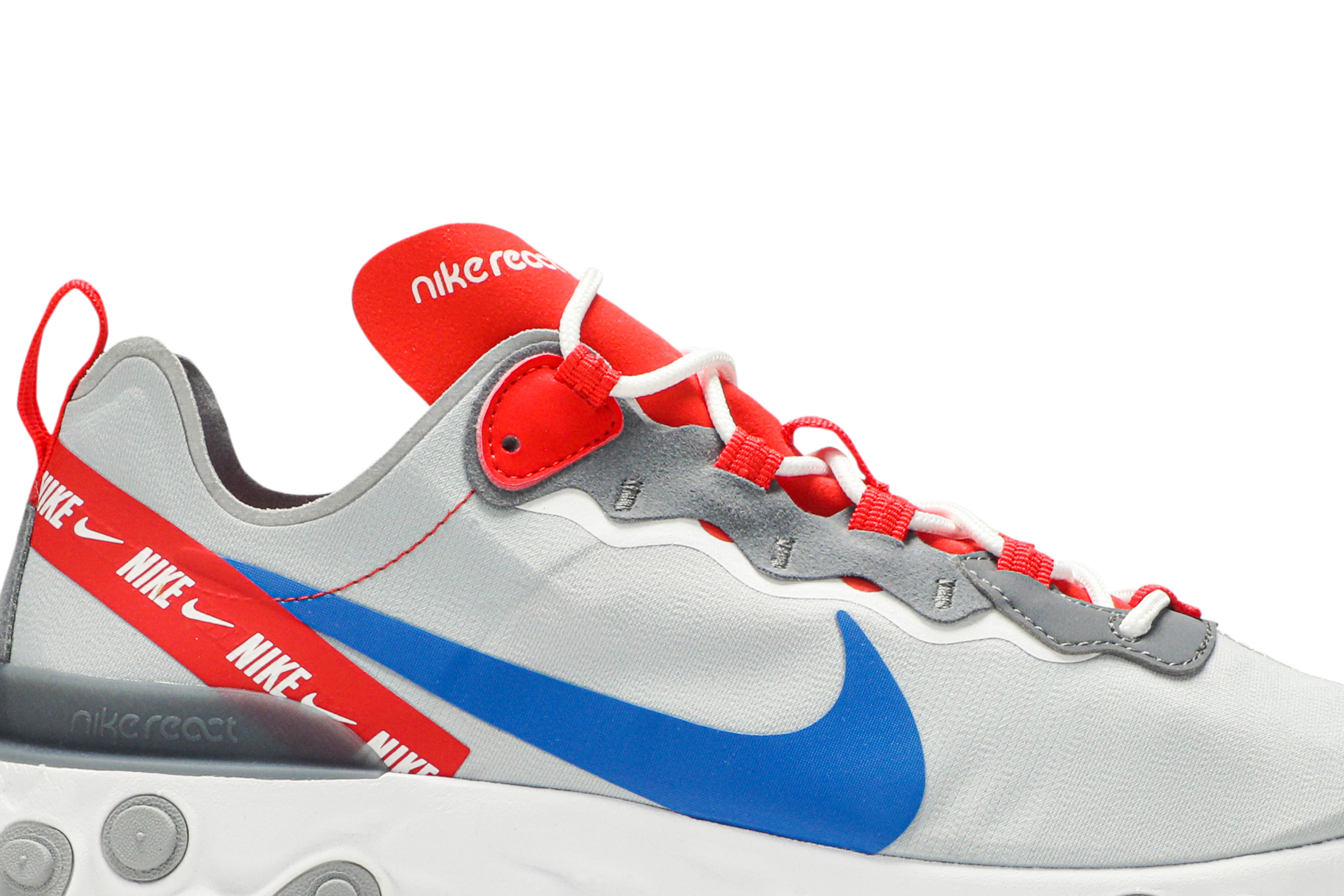 ★ Nike ★ React Element 55 Wolf Grey Game Buy Nike React Element 55 Wolf Grey Game Royal Habanero Red