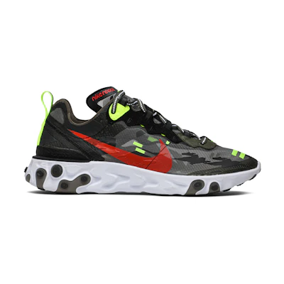 Nike React Element 87 Medium Olive Bright Crimson