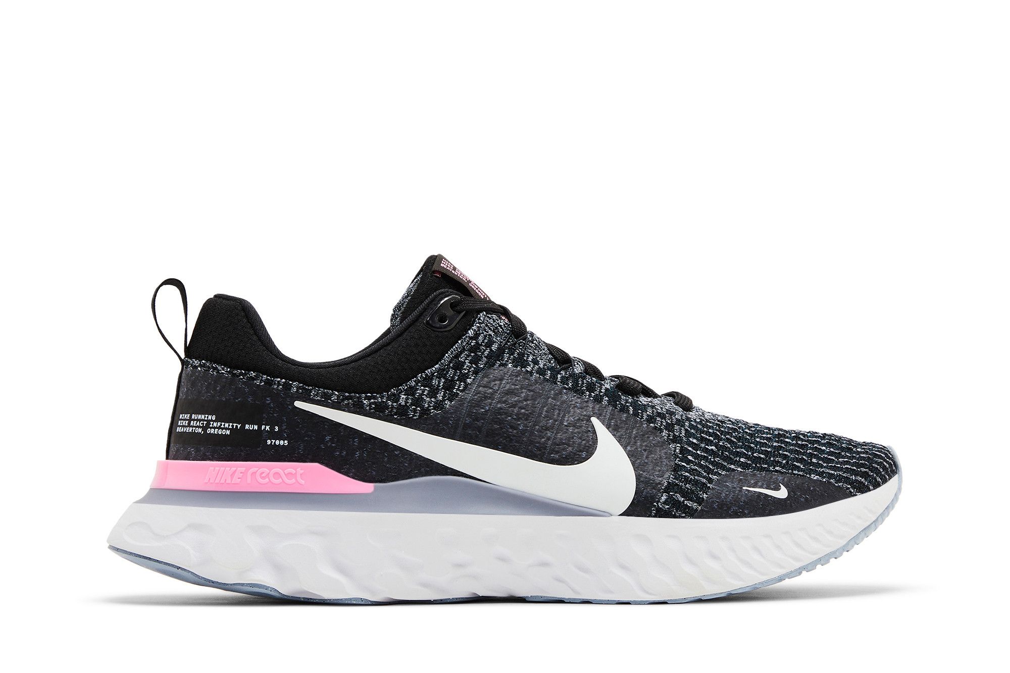Nike React Infinity Run Flyknit 3 'Black Football Grey Pink' DZ3014-001