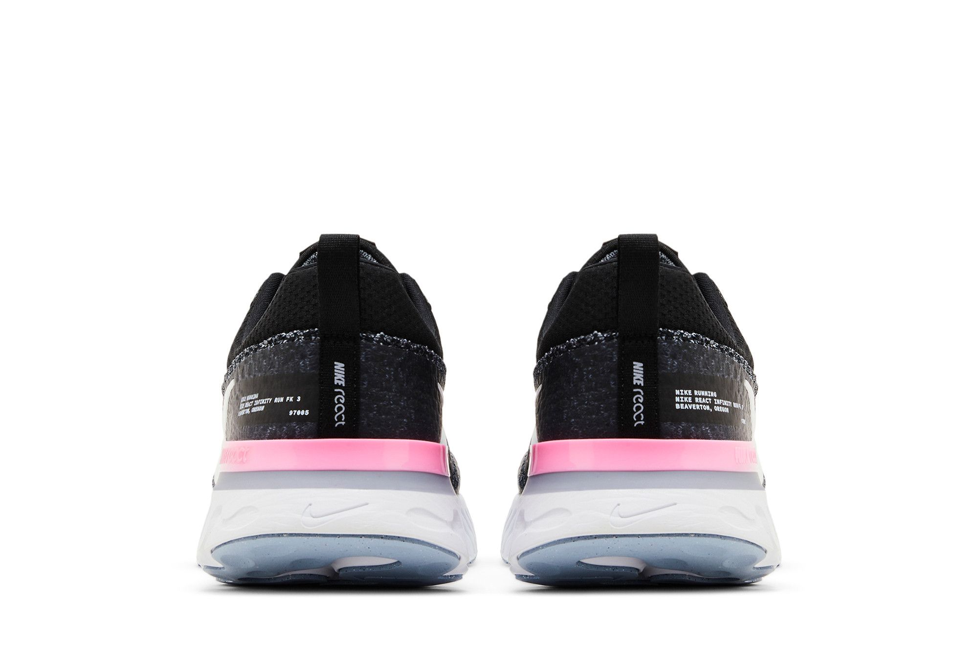 Details for 耐克React Infinity Run Flyknit 3 '黑灰粉色' DZ3014-001