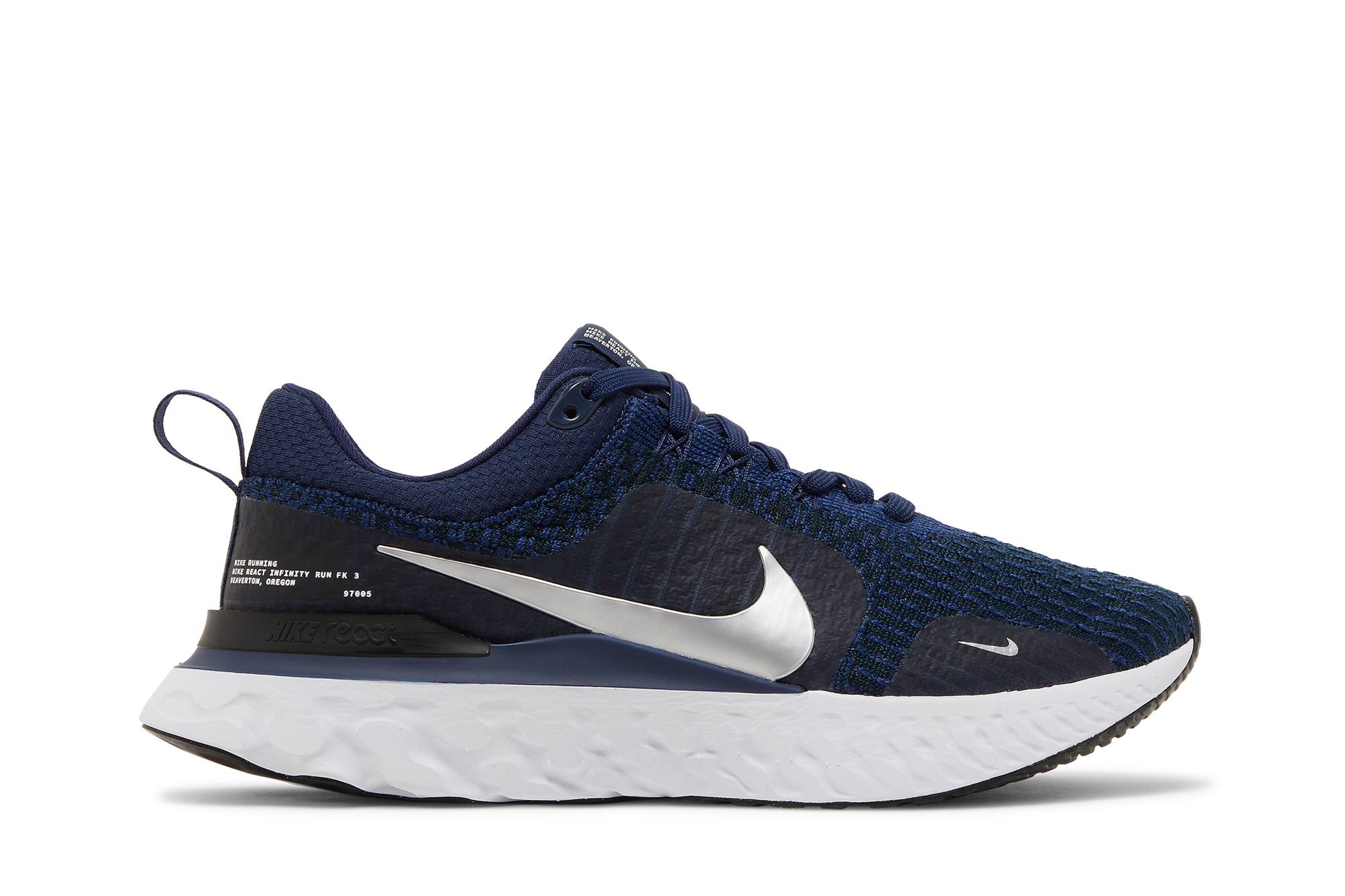 Nike React Infinity Run Flyknit 3 'College Navy Metallic Silver' DZ3014-401