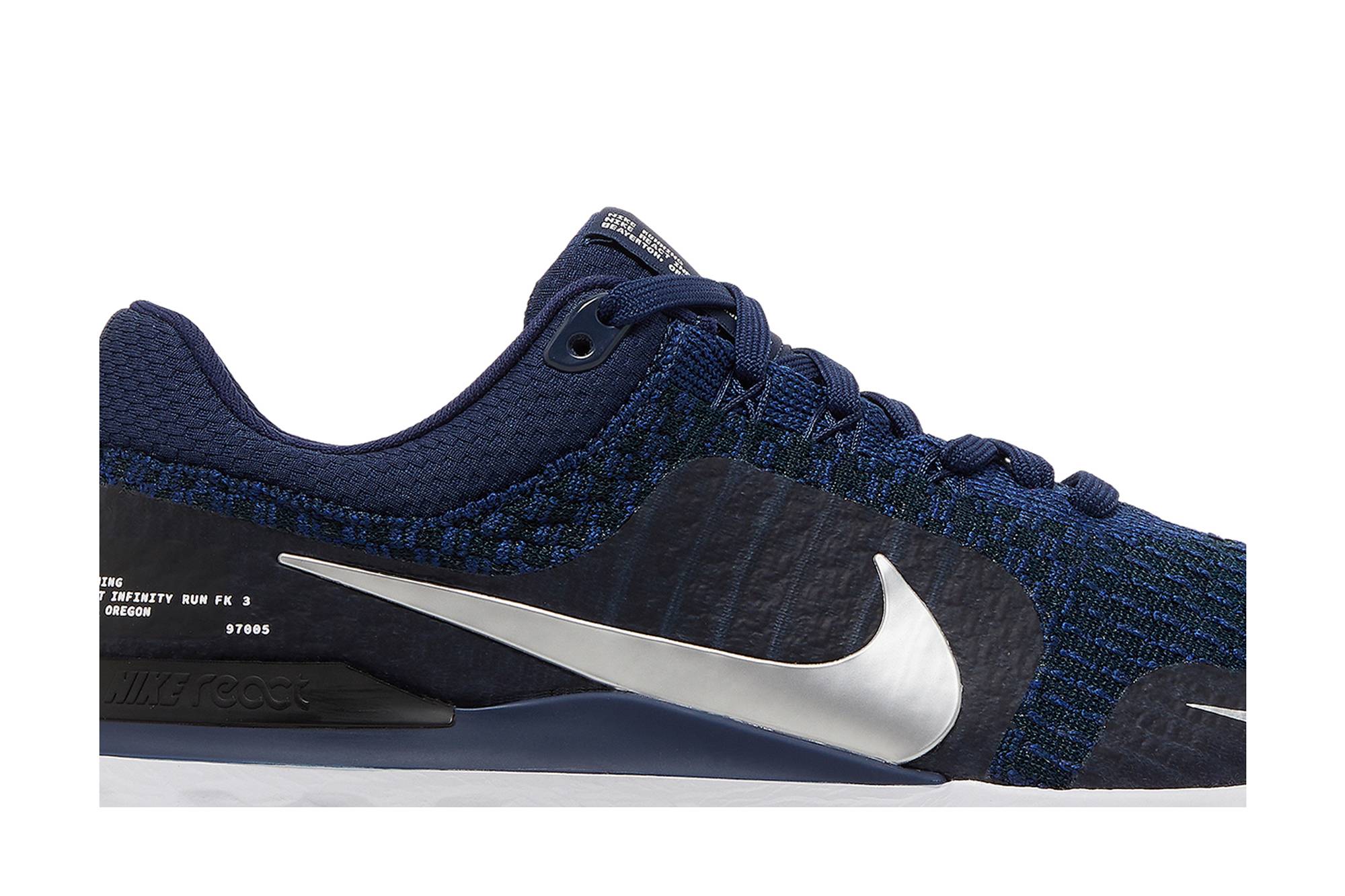 Order Nike React Infinity Run Flyknit 3 'College Navy Metallic Silver' Lelaki DZ3014-401