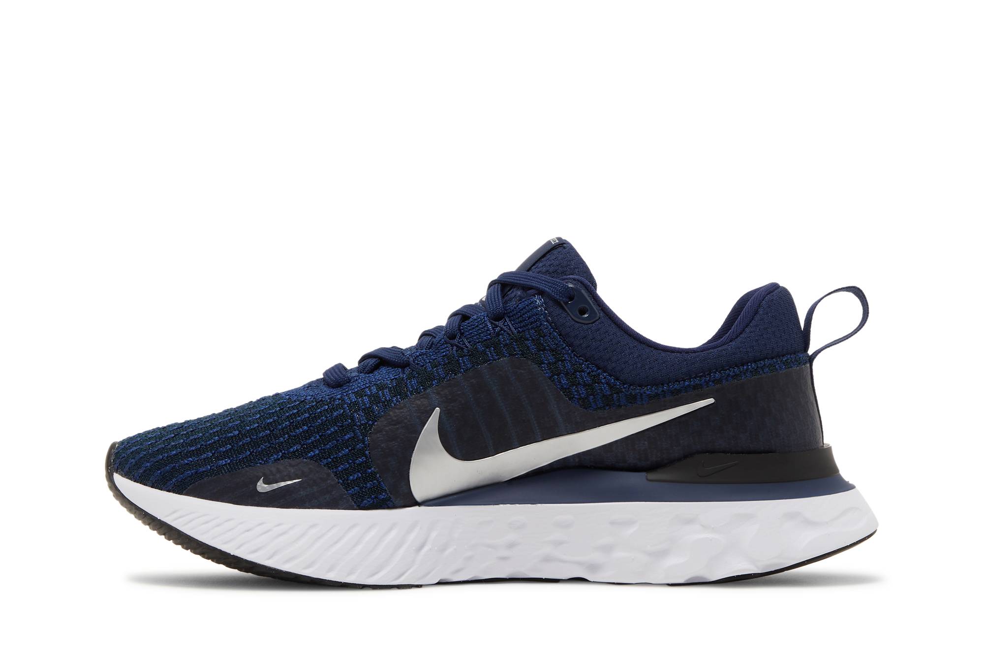 Lookbook Nike React Infinity Run Flyknit 3 'College Navy Metallic Silver' Lelaki DZ3014-401