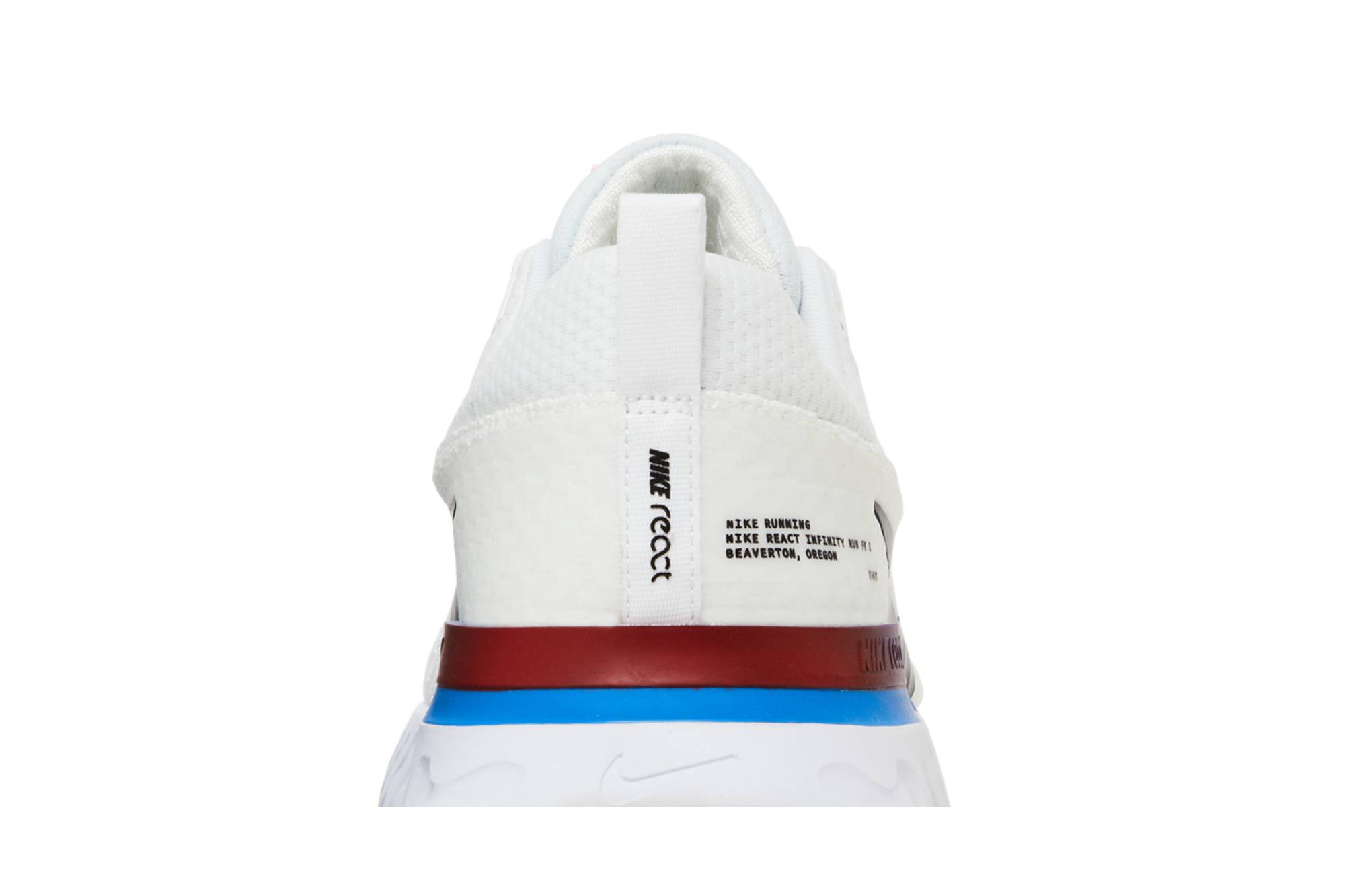 Sizing Nike React Infinity Run Flyknit 3 'Blanco Azul Foto Rojo' FJ3994-100