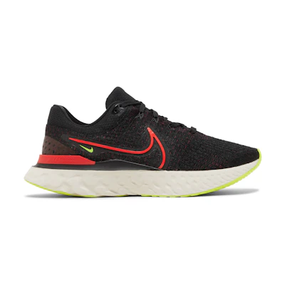 Nike React Infinity Run Flyknit 3 Black Siren Red Volt
