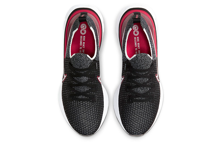Shop Nike React Infinity Run Flyknit「黑色大學紅」CD4371-014