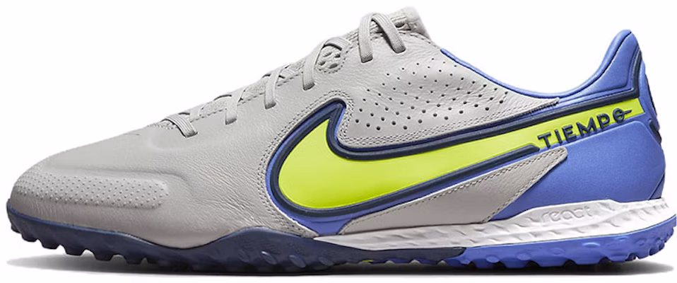 Nike React Legend 9 Pro TF Turf Soccer Shoes Grey/Yellow DA1192-075 Buy Nike React Legend 9 Pro TF Turf Soccer Shoes Grey/Yellow DA1192-075