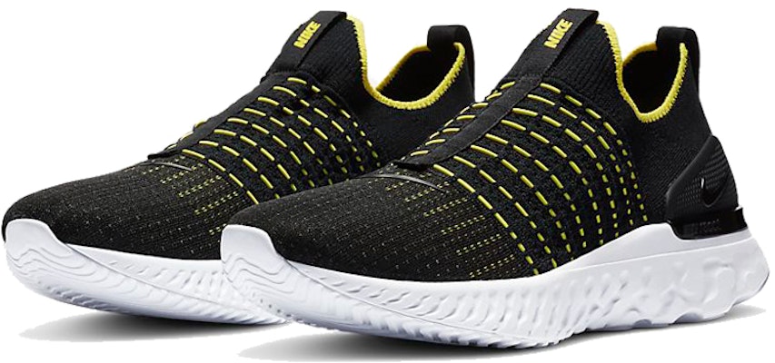 Nike React Phantom Run Flyknit 2 'Black Sonic Yellow' CJ0277-004 Lookbook Nike React Phantom Run Flyknit 2 'Black Sonic Yellow' CJ0277-004